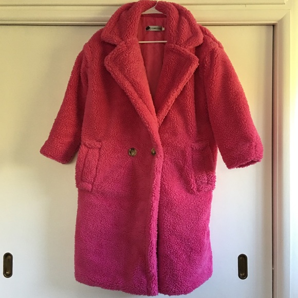 hot pink teddy bear coat